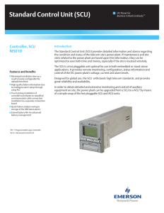 Standard Control Unit (SCU) Controller, SCU M501D Introduction