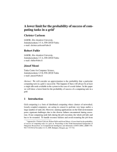 A lower limit for the probability of success of com- 1