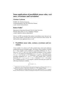 Some applications of possibilistic mean value, vari- ance, covariance and correlation 1