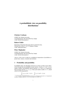 A probabilistic view on possibility distributions Christer Carlsson ∗