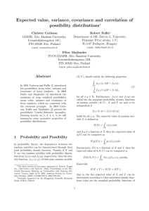 Expected value, variance, covariance and correlation of possibility distributions