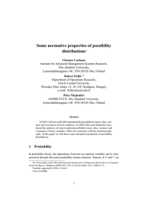 Some normative properties of possibility distributions