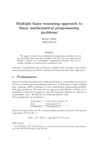 Multiple fuzzy reasoning approach to fuzzy mathematical programming problems ∗