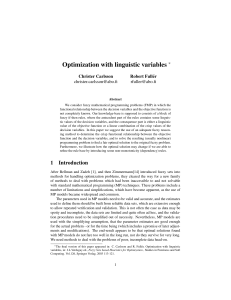 Optimization with linguistic variables ∗ Christer Carlsson Robert Full´er