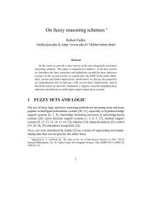 On fuzzy reasoning schemes ∗ Robert Full´er ,