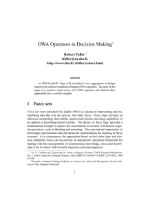 OWA Operators in Decision Making ∗ Robert Full´er