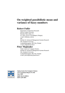 On weighted possibilistic mean and variance of fuzzy numbers Robert Full´er
