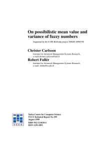 On possibilistic mean value and variance of fuzzy numbers Christer Carlsson