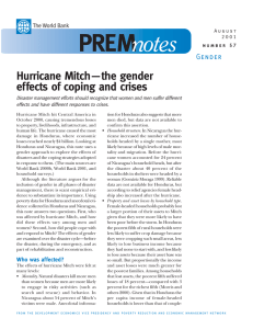 PREM notes Hurricane Mitch—the gender effects of coping and crises