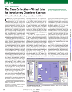 C The ChemCollective—Virtual Labs for Introductory Chemistry Courses ESSAY