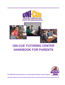 UNI-CUE TUTORING CENTER HANDBOOK FOR PARENTS