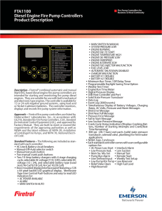 FTA1100 Diesel Engine Fire Pump Controllers Product Description