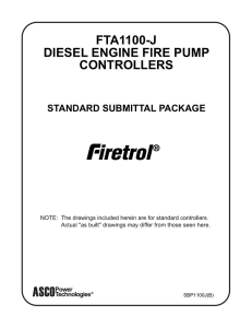 FTA1100-J DIESEL ENGINE FIRE PUMP CONTROLLERS STANDARD SUBMITTAL PACKAGE