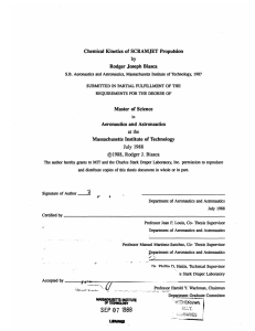 Chemical Kinetics of SCRAMJET Propulsion Rodger Joseph Biasca by