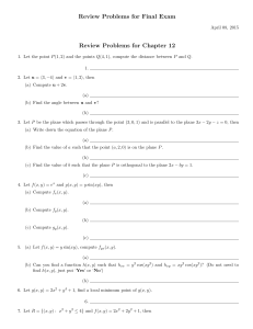 Review Problems for Final Exam Review Problems for Chapter 12