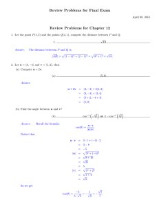 Review Problems for Final Exam Review Problems for Chapter 12