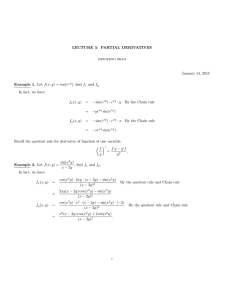 LECTURE 5: PARTIAL DERIVATIVES January 14, 2015 ), find f
