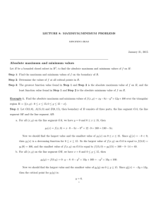 Absolute maximum and minimum values