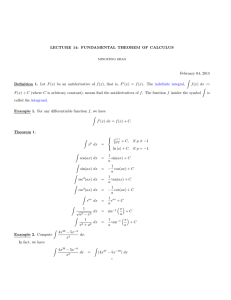 LECTURE 14: FUNDAMENTAL THEOREM OF CALCULUS February 04, 2015 Z