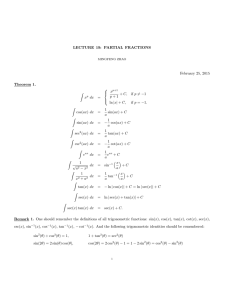 LECTURE 19: PARTIAL FRACTIONS February 25, 2015 Theorem 1. 
