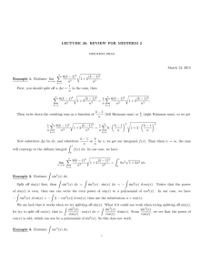 LECTURE 26: REVIEW FOR MIDTERM 2 March 13, 2015 r 6(k − 1)