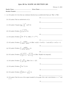 Quiz 3B for MATH 105 SECTION 205