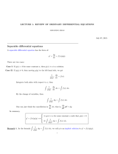 Separable differential equations