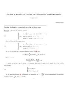 Solving the Laplace equation in a wedge with cut-outs