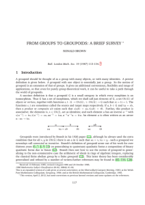 FROM GROUPS TO GROUPOIDS: A BRIEF SURVEY 1 Introduction ∗