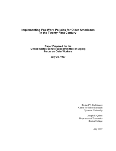 Implementing Pro-Work Policies for Older Americans in the Twenty-First Century