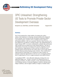 OPIC Unleashed: Strengthening US Tools to Promote Private-Sector Development Overseas