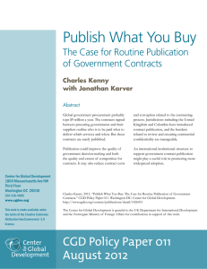 Publish What You Buy The Case for Routine Publication of Government Contracts