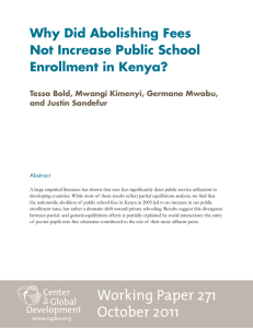Why Did Abolishing Fees Not Increase Public School Enrollment in Kenya?