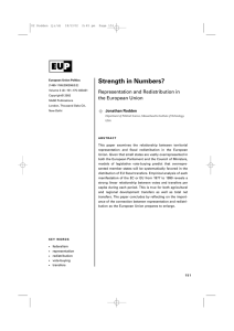 Strength in Numbers? Representation and Redistribution in the European Union