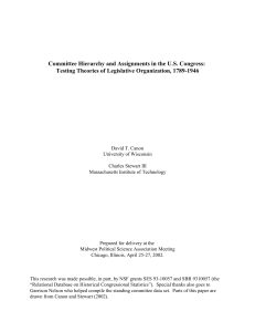 Committee Hierarchy and Assignments in the U.S. Congress: