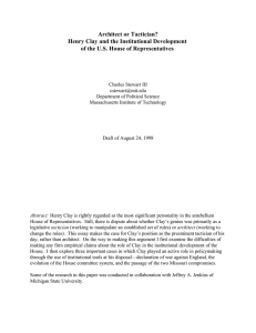 Architect or Tactician? Henry Clay and the Institutional Development