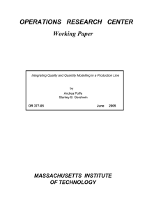 OPERATIONS   RESEARCH   CENTER Working Paper MASSACHUSETTS  INSTITUTE