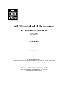 MIT Sloan School of Management MIT Sloan Working Paper 4547-05 June 2005