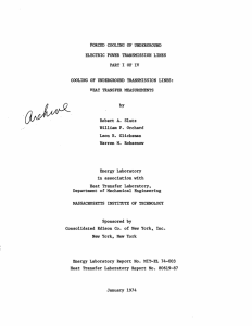 FORCED COOLING OF UNDERGROUND ELECTRIC POWER TRANSMISSION LINES PART I OF IV
