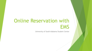 Online Reservation with EMS University of South Alabama Student Center