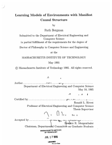 Learning Models of Environments with  Manifest Causal Structure