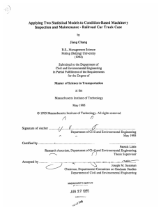 Applying  Two  Statistical  Models  to Condition-Based ... Inspection  and Maintenance  - Railroad Car Truck Case