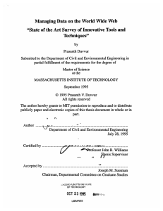Managing  Data on the World Wide Web Techniques&#34;