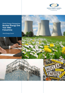 Nuclear Energy One Year After Fukushima World Energy Perspective: