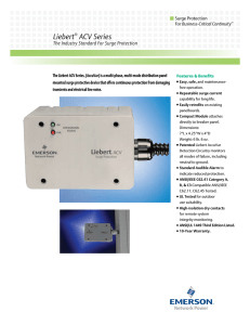 Liebert ACV Series The Industry Standard For Surge Protection Surge Protection