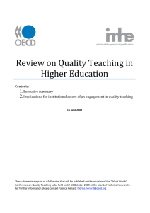 Review on Quality Teaching in Higher Education  1.