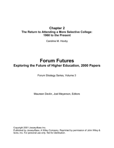 Forum Futures Chapter 2 Exploring the Future of Higher Education, 2000 Papers