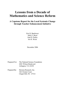 Lessons from a Decade of Mathematics and Science Reform