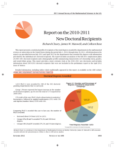 Report on the 2010-2011 New Doctoral Recipients