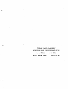 THERMAL  POLLUTION ABATEMENT D. H. Marks February  1973